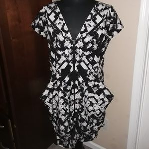 City Chic Black Geo Print Dress